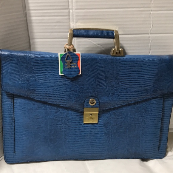 Roberto Roma snake embossed leather case. Made in Korea. Nwt - Picture 2 of 10